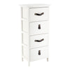 MDF/Paulownia Furniture With 4 Drawers - White/Brown Handle