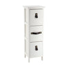 MDF/Paulownia Slim Furniture With 3 Drawers - White/Brown Handles