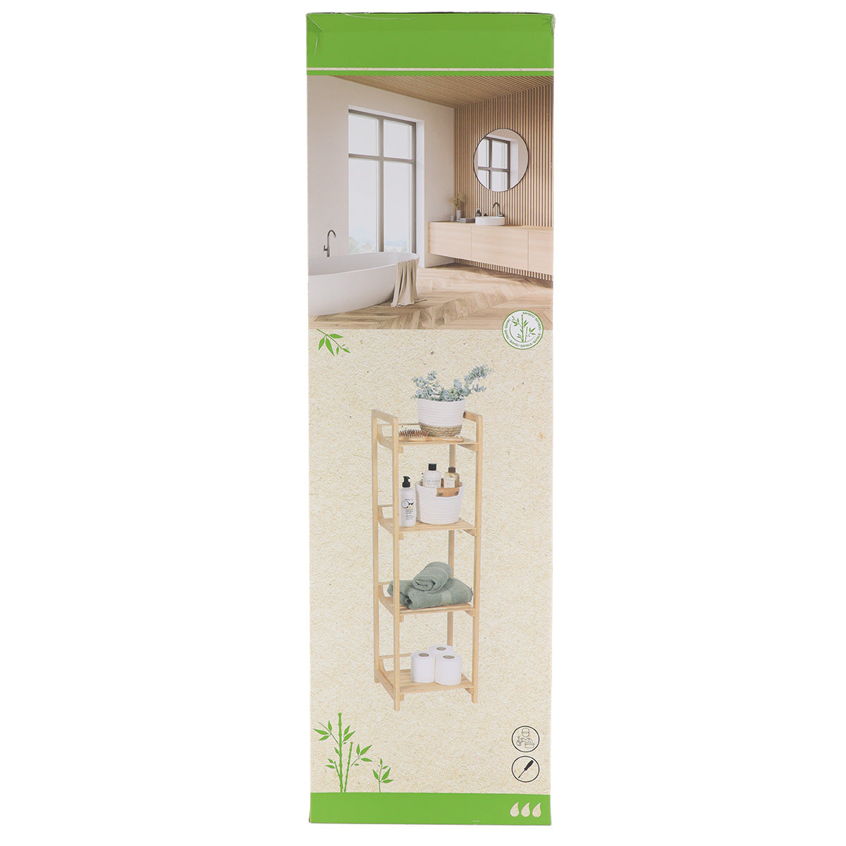 Bamboo Slim Shelves- 4 Shelf - The Organised Store