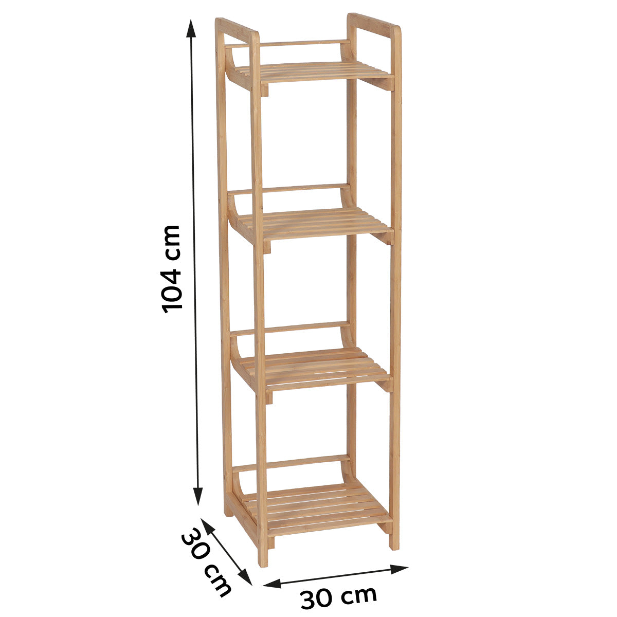 Bamboo Slim Shelves- 4 Shelf - The Organised Store
