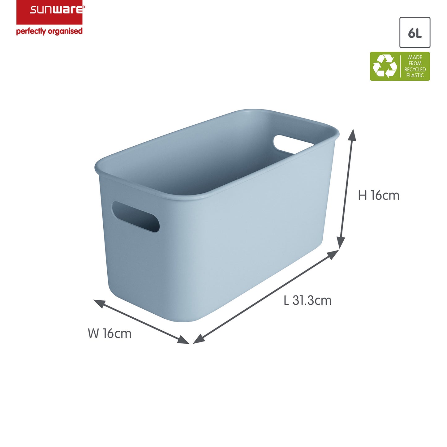 Sigma Home Cube Box 6L -Blue - The Organised Store