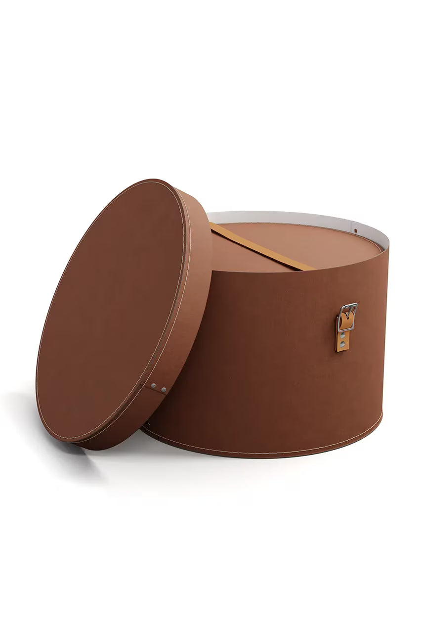 Round Storage Boxs with Strap- Set of 2- Sienne - The Organised Store