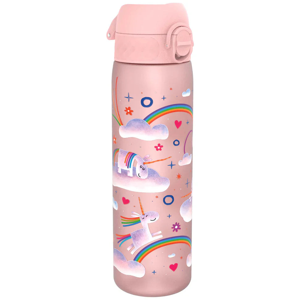 Ion8 Slim Water Bottle Unicorns Rainbows -Rose-500ml