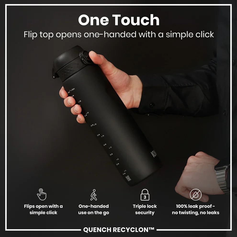 Ion8 Quench Water Bottle Black-1L