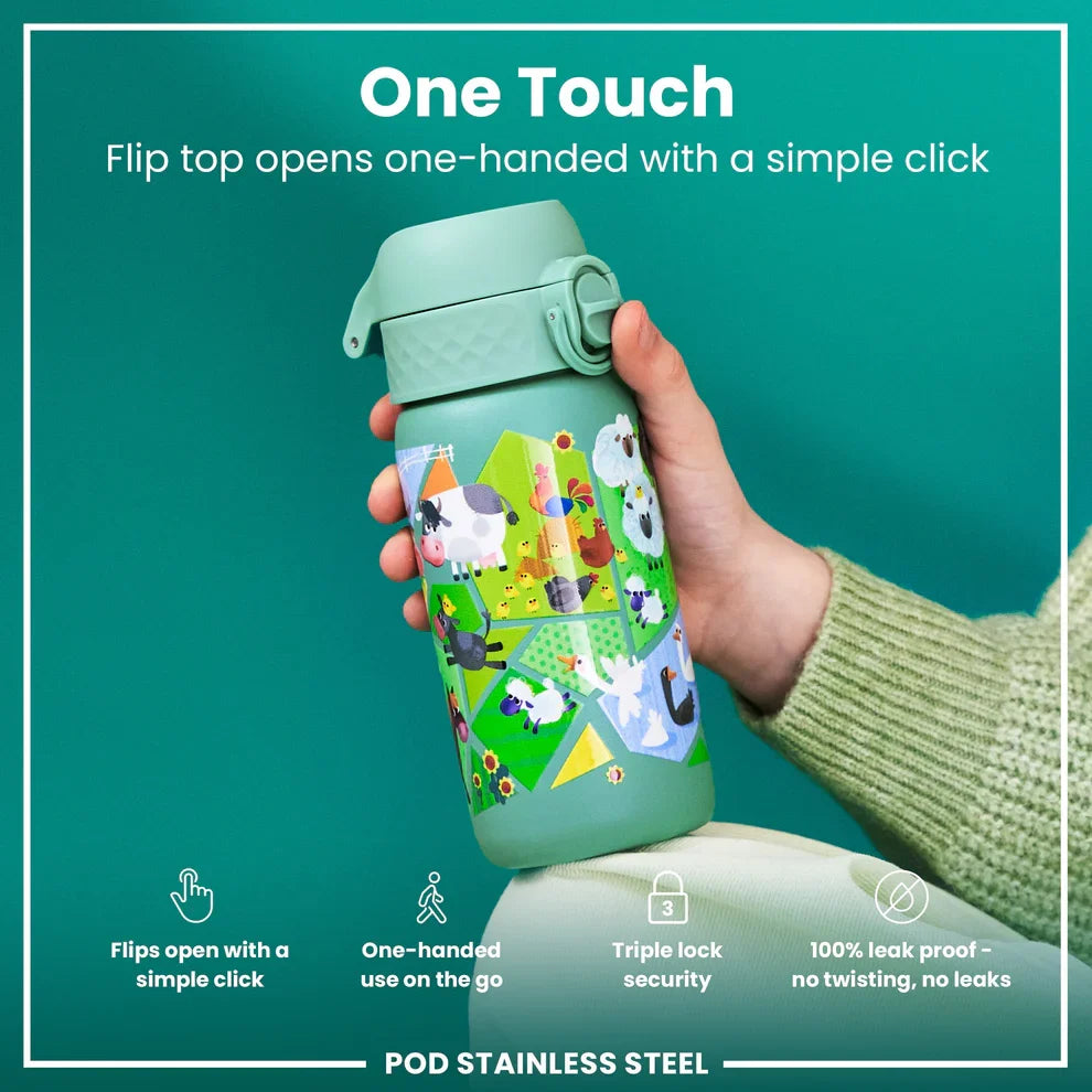 Ion8 Pod Stainless Steel Water Bottle-Various - 350ml