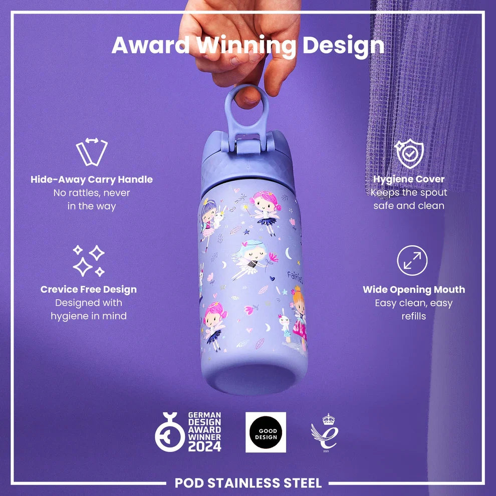 Ion8 Pod Stainless Steel Water Bottle-Various - 350ml