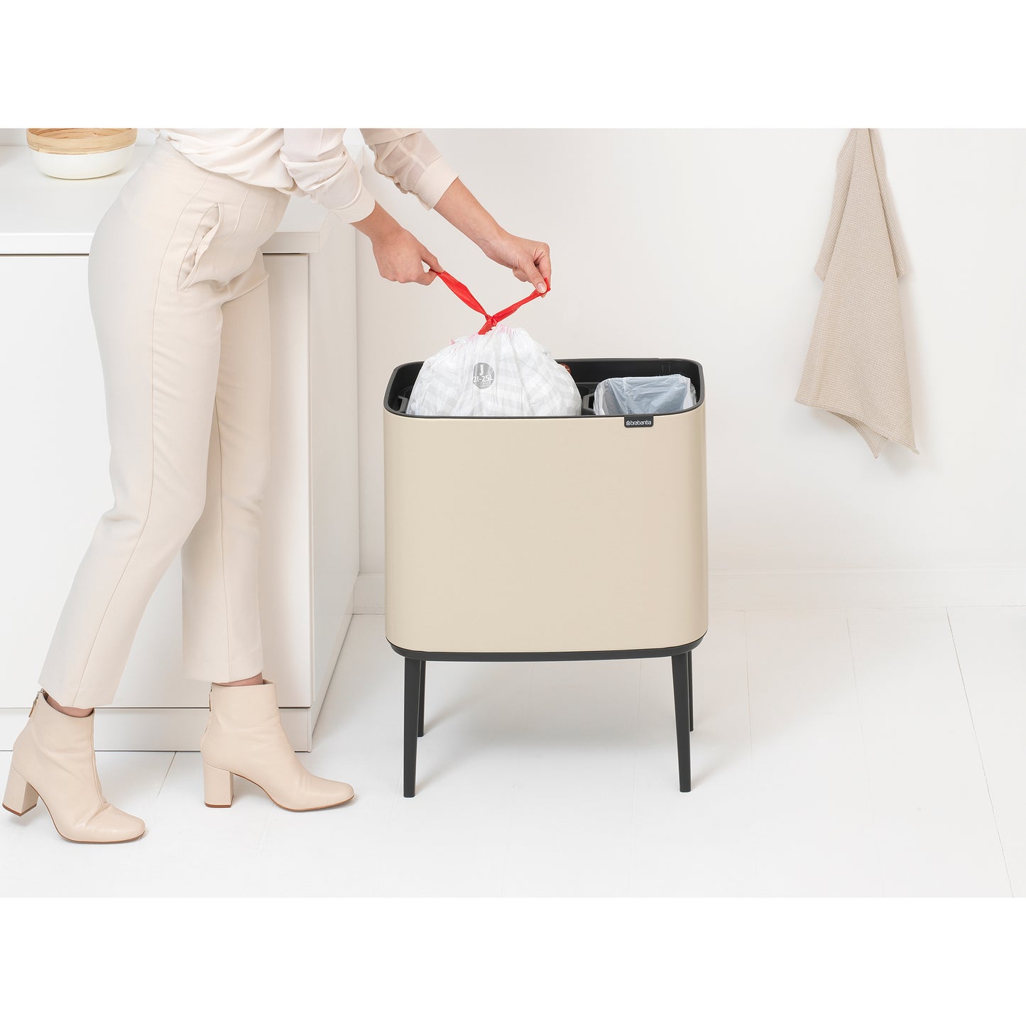 Bo Touch Bin- 11 + 23L- Soft Beige - The Organised Store