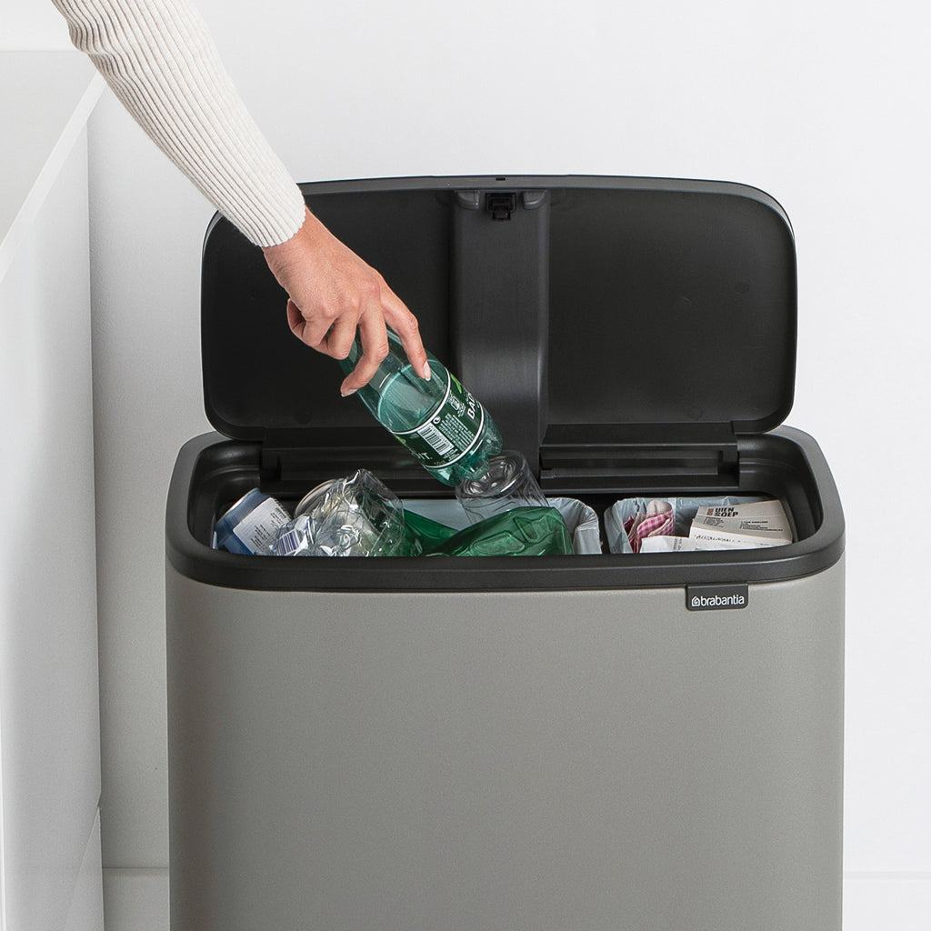 Bo Touch Bin-11 + 23 litre - Mineral Concrete Grey - The Organised Store