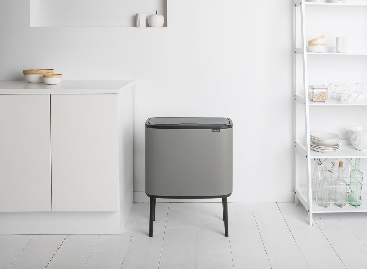 Bo Touch Bin-11 + 23 litre - Mineral Concrete Grey - The Organised Store