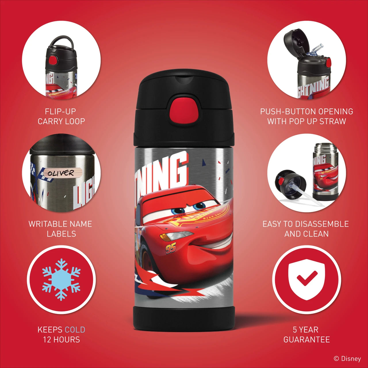 Thermos Disney & Pixar Cars Funtainer Bottle 335ml/ Food Flask 290ml