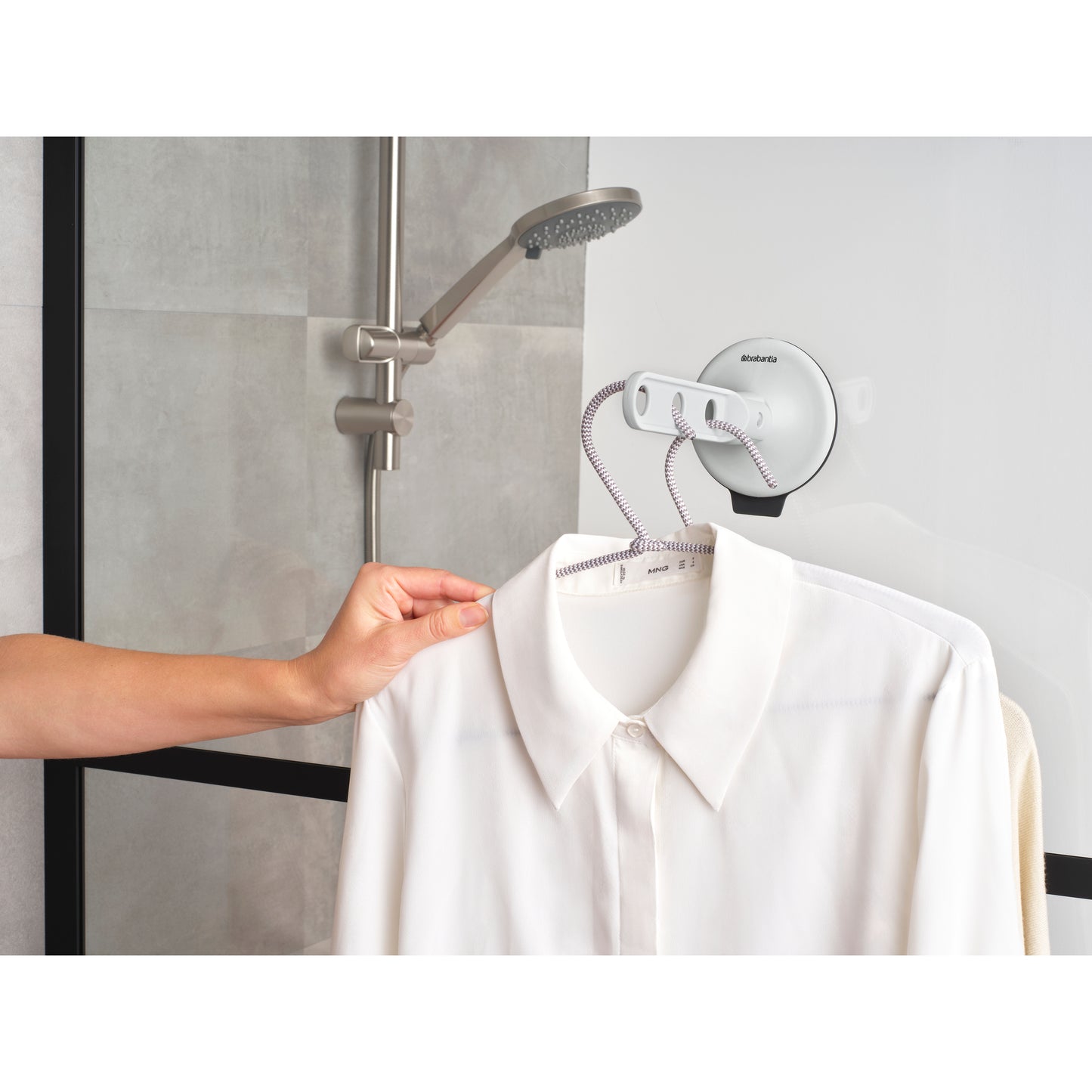 Clothes Hook With Suction Cup, Light Grey
