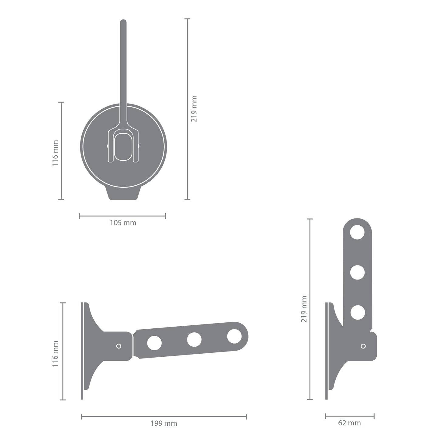 Clothes Hook With Suction Cup, Black