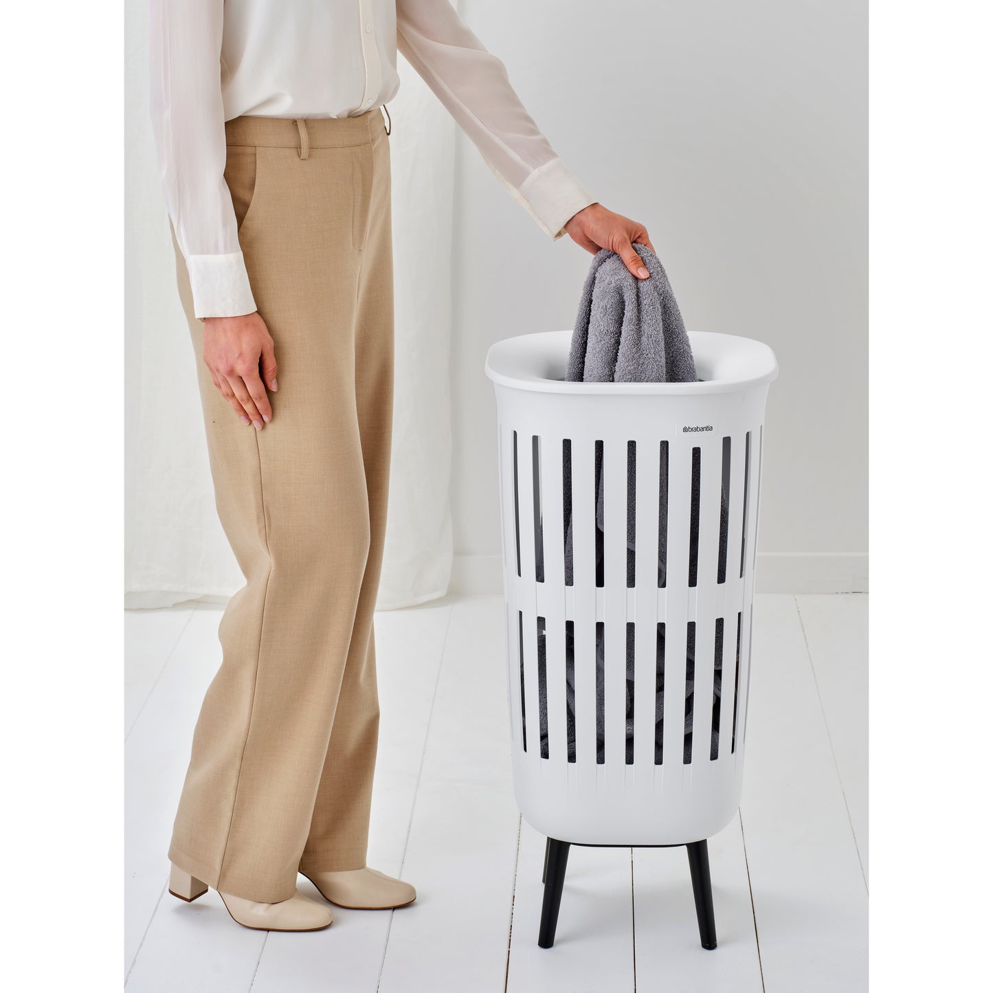 Collect-It Laundry Basket Hi 55L - White - The Organised Store