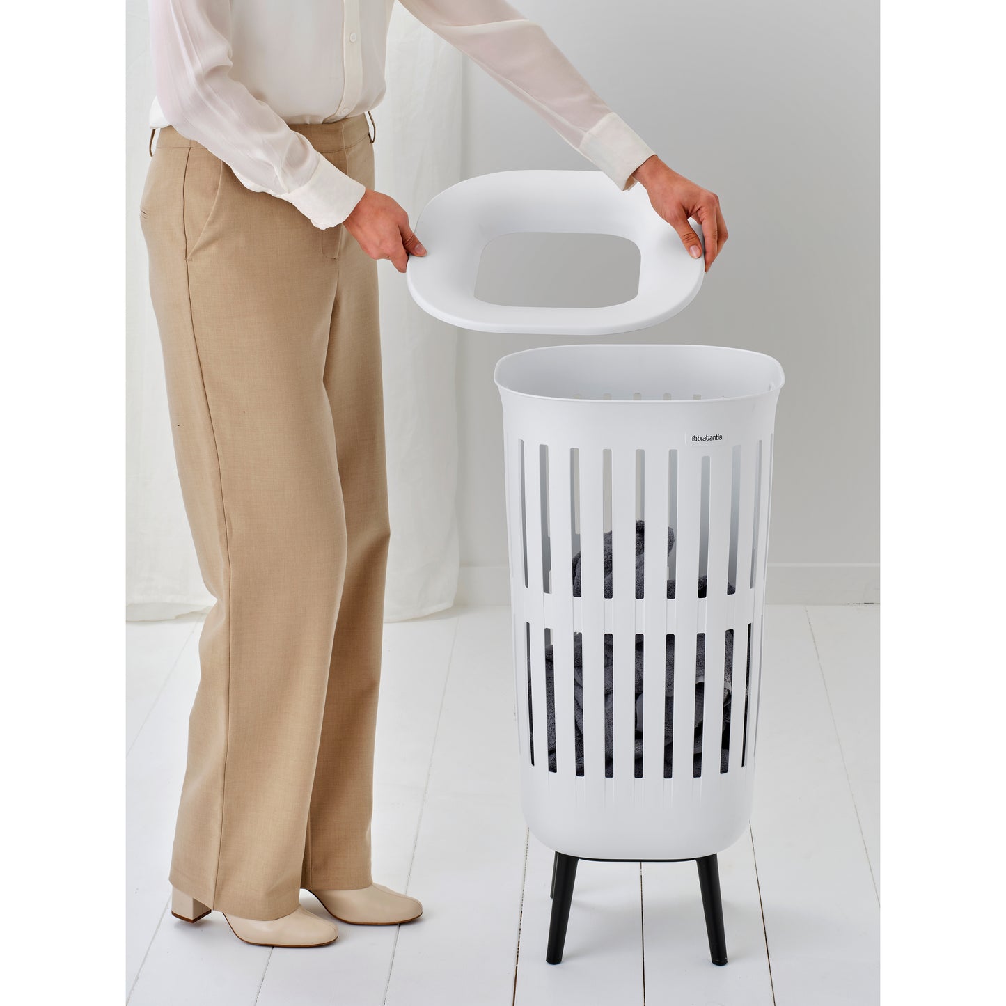 Collect-It Laundry Basket Hi 55L - White - The Organised Store