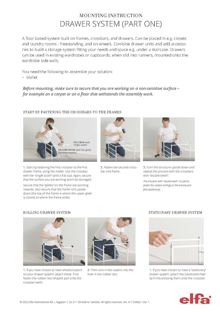 Elfa Mobile Mesh Drawers Width 55cm Depth 54cm. Includes Casters The Organised Store