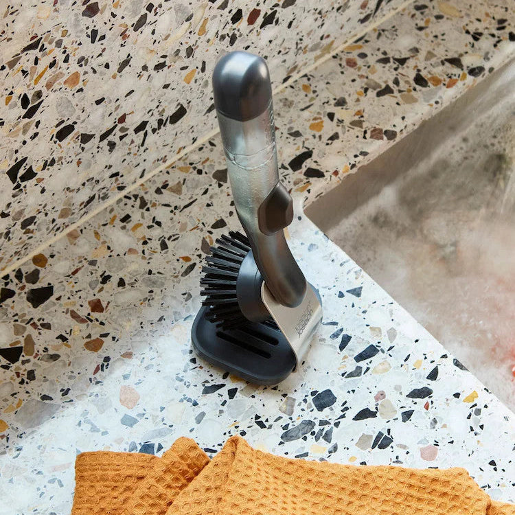 SinkTech™ Soap Dispensing Washing Up Brush with Steel Stand - The Organised Store