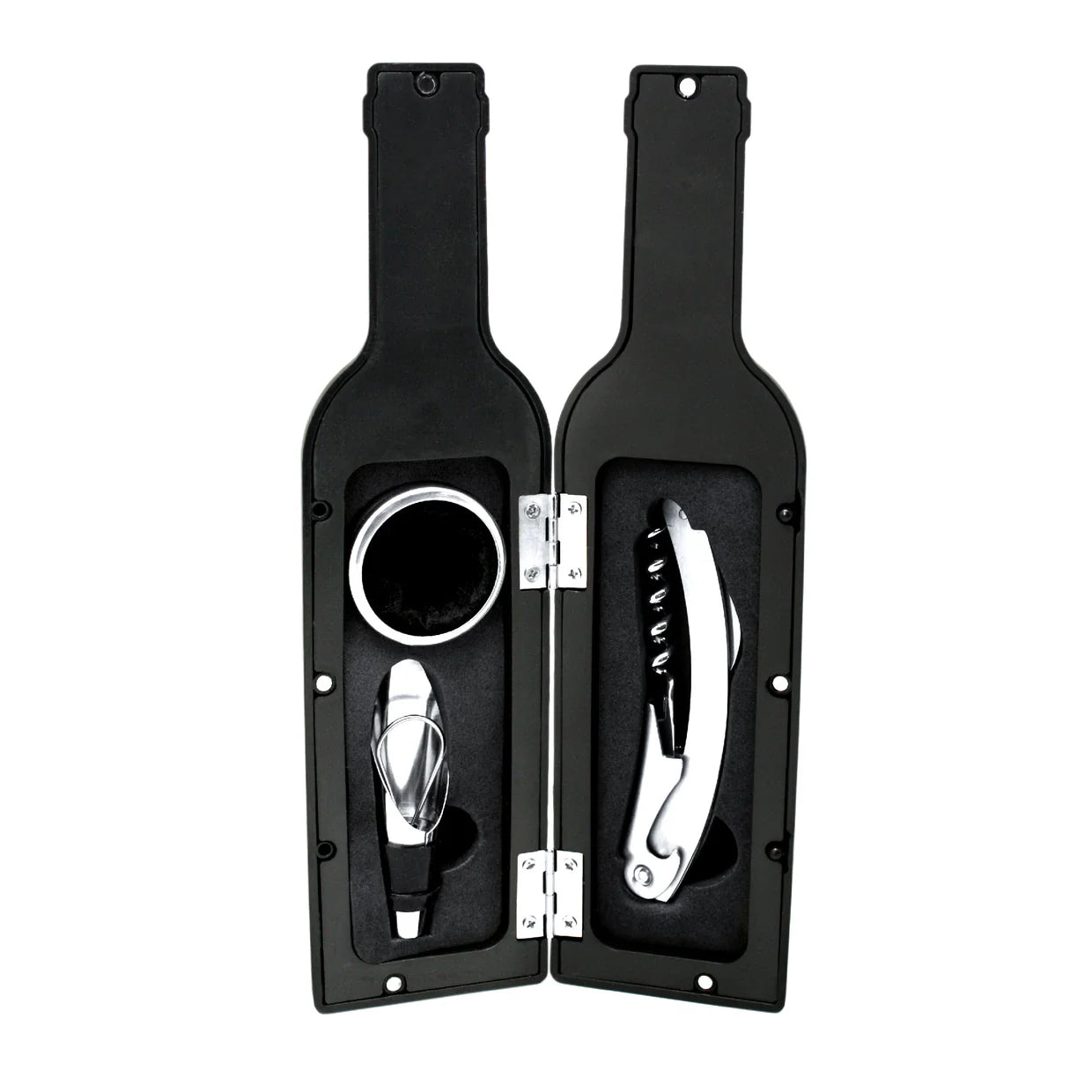 Wine Accessory Set in Bottle-Shaped Case