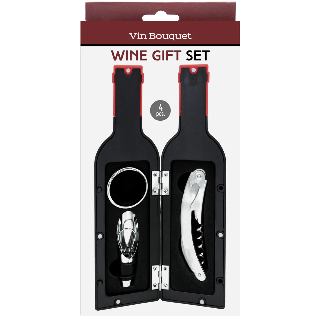 Wine Accessory Set in Bottle-Shaped Case