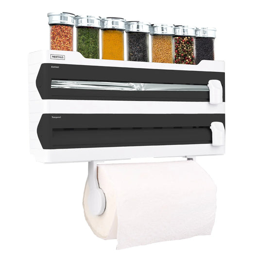 Wall-Mounted Kitchen Roll Holder With Triple Dispenser