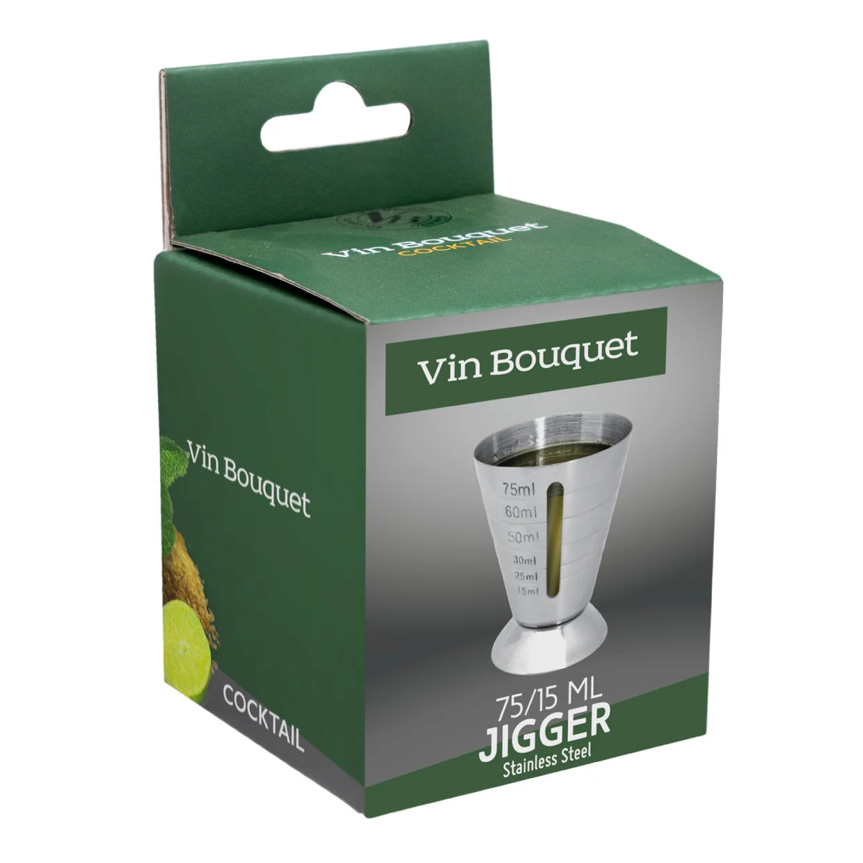 Top Cocktail Jigger 75/15 ml Stainless Steel - The Organised Store