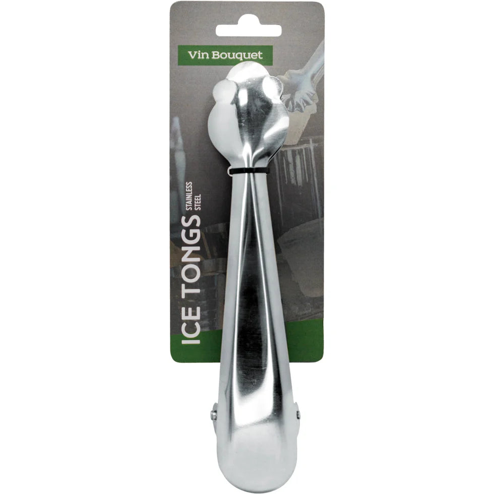 Stainless Steel Cocktail Ice Tongs- with clip