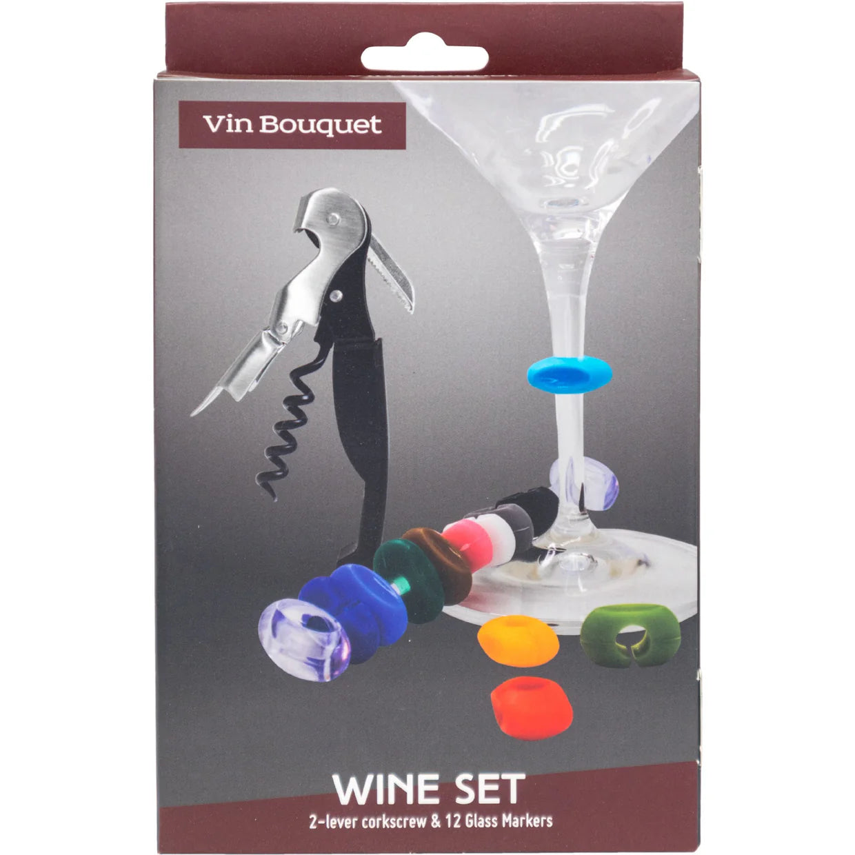 Professional Corkscrew and 12 Glass Markers