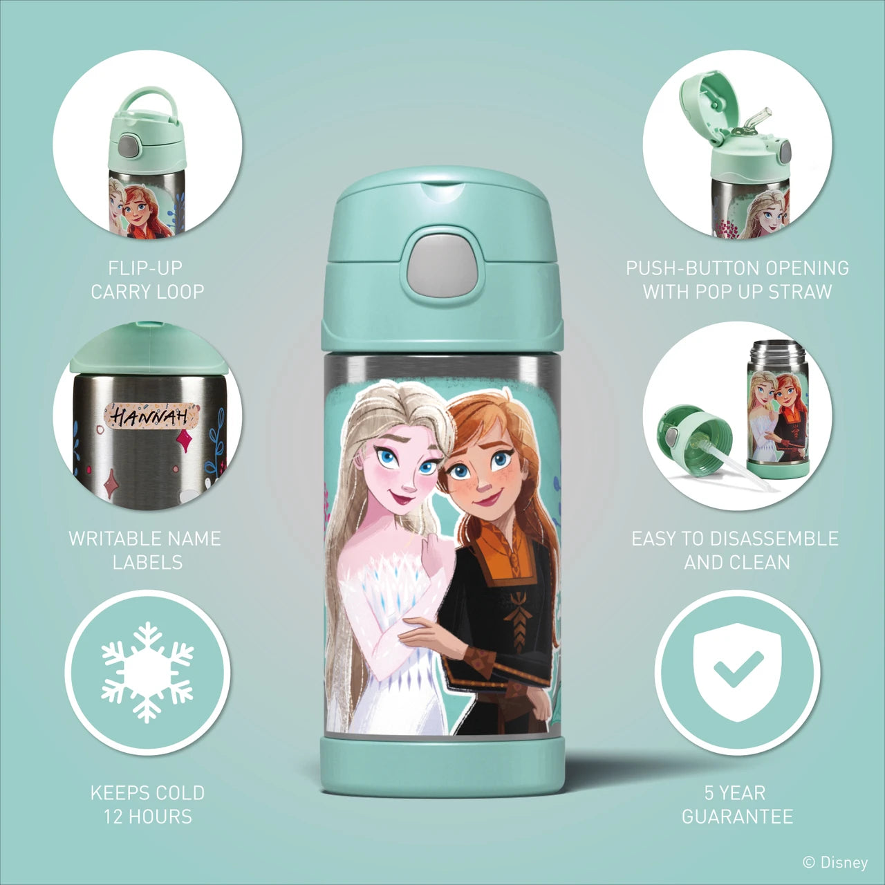 Thermos Disney Frozen Funtainer Bottle 335ml/ Food Flask 290ml