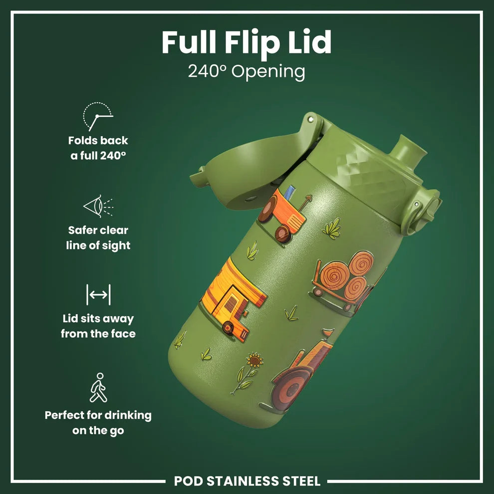 Ion8 Pod Stainless Steel Water Bottle-Various - 350ml