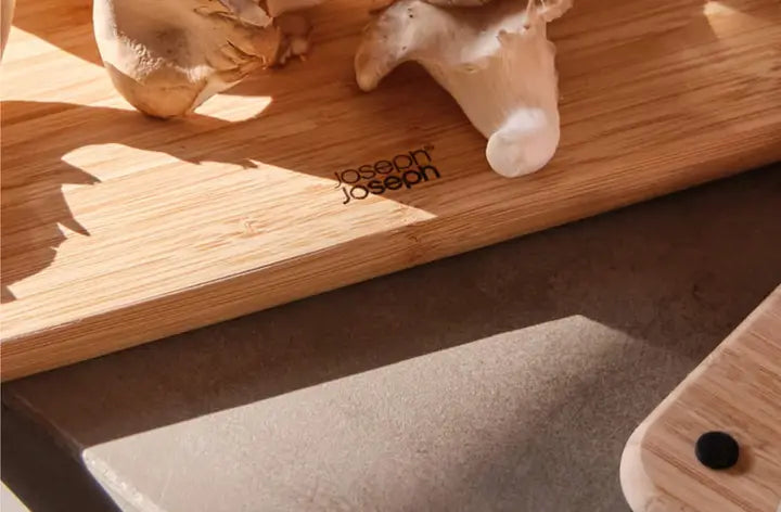 Steel 3-Piece Bamboo Chopping Board Set With Black Stainless-Steel Case