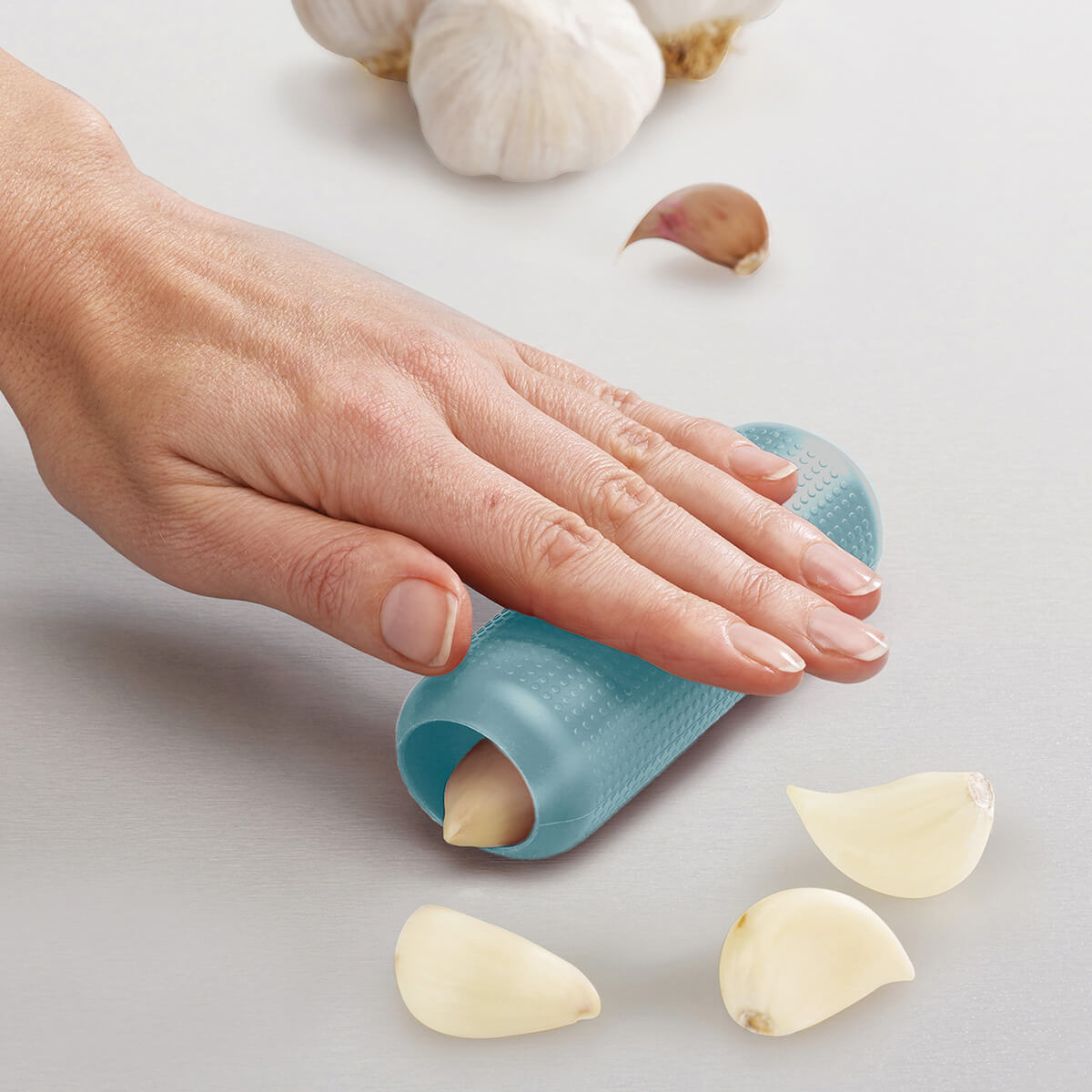 Duo Silicone Garlic Peeler, Skin Remover Roller, Peel without Smell, Opal