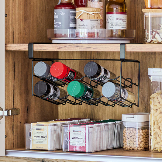 Metal Spice Jar Holder-Black