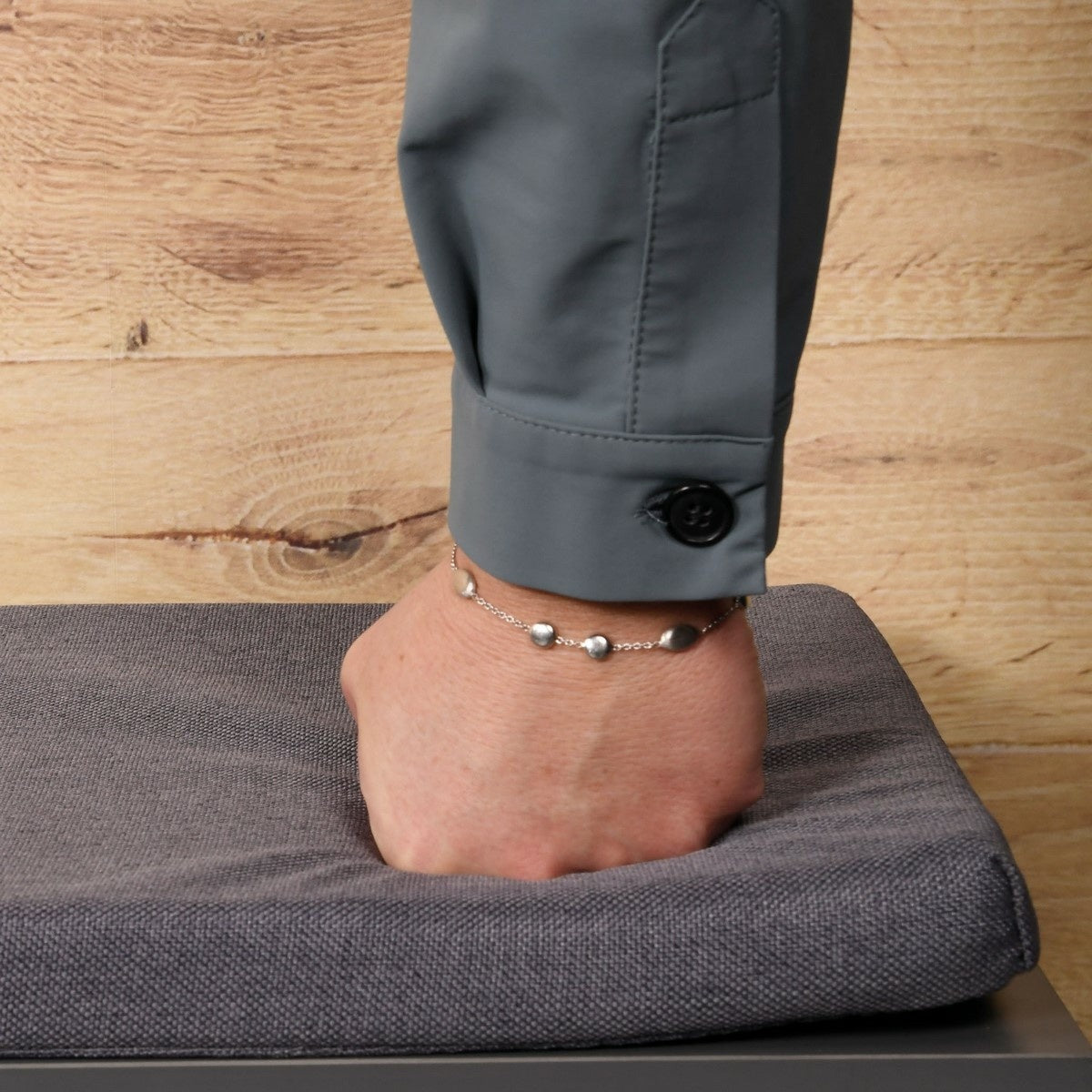 Shoe Cabinet With Seat Cushion Light Oak/Grey