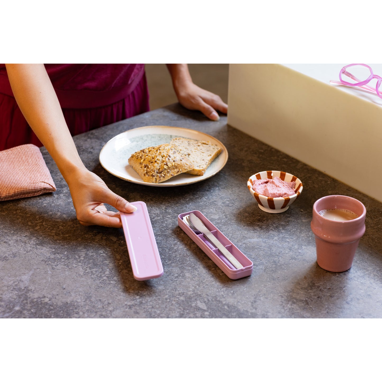 Make & Take Cutlery Set 3 Pieces -Lilac Pink
