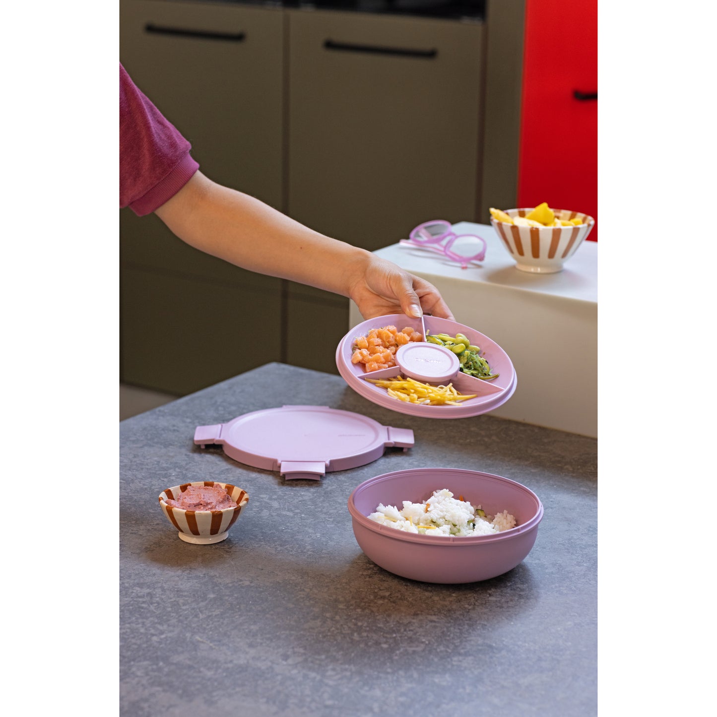 Make & Take Salad Bowl - Lilac Pink-1.3L