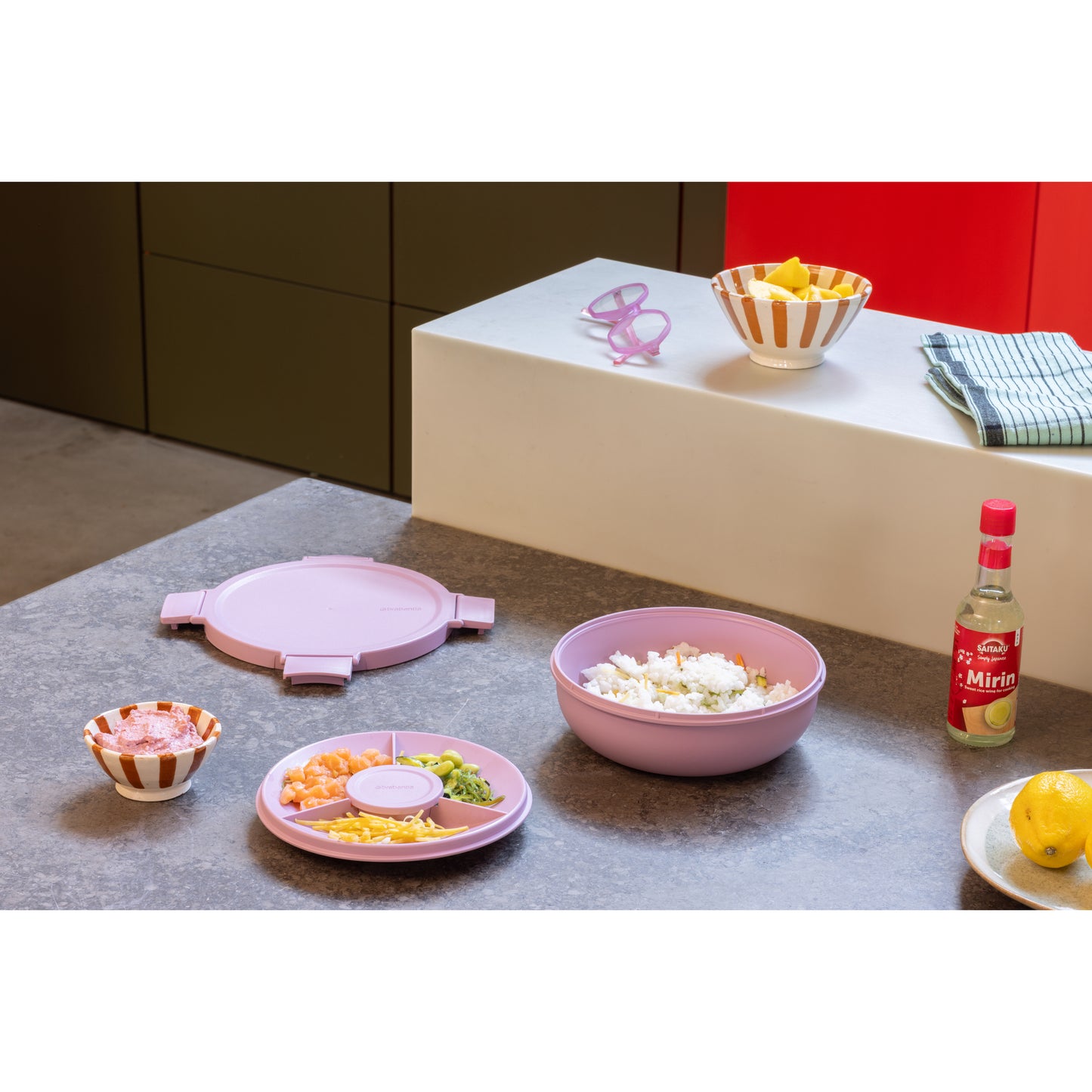 Make & Take Salad Bowl - Lilac Pink-1.3L