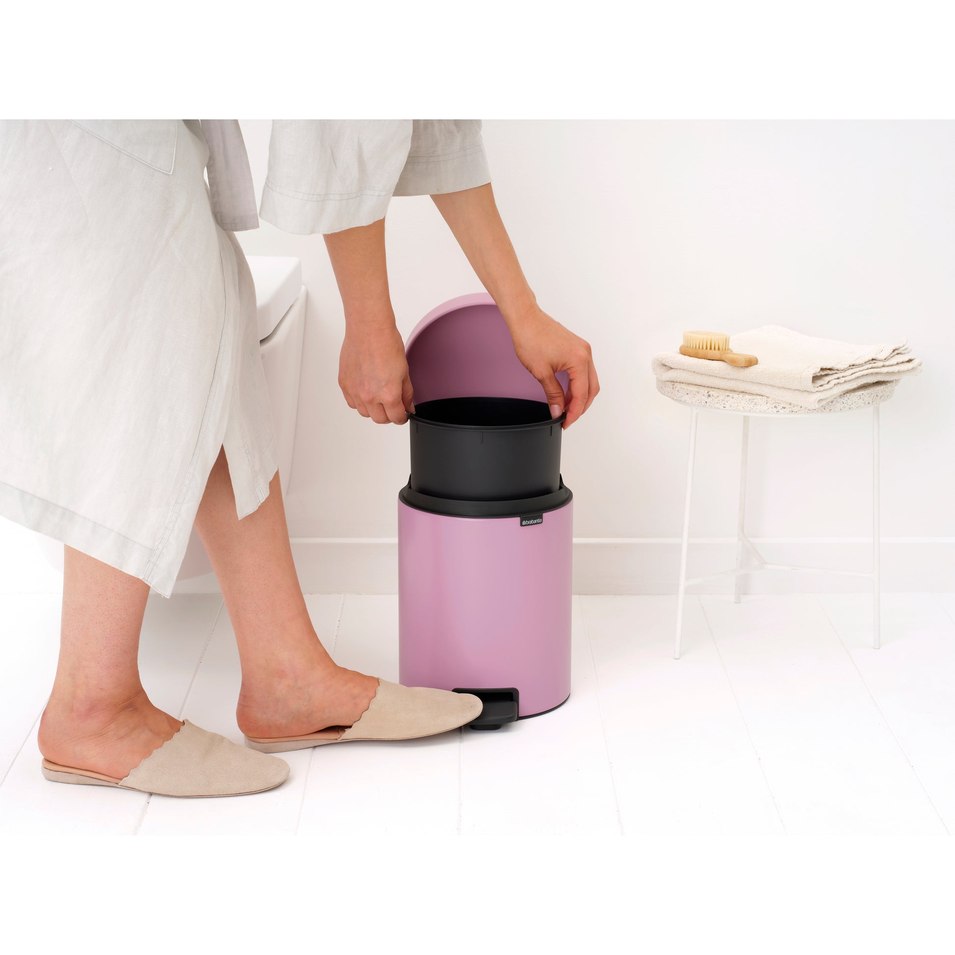 NewIcon Pedal Bin-5 Litre-Lilac Pink - The Organised Store
