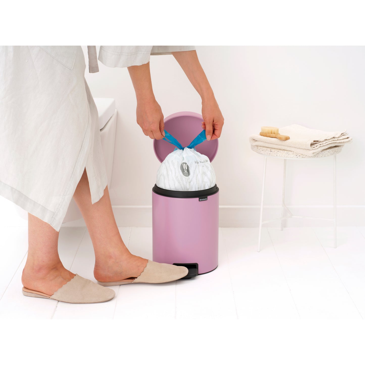 NewIcon Pedal Bin-5 Litre-Lilac Pink - The Organised Store