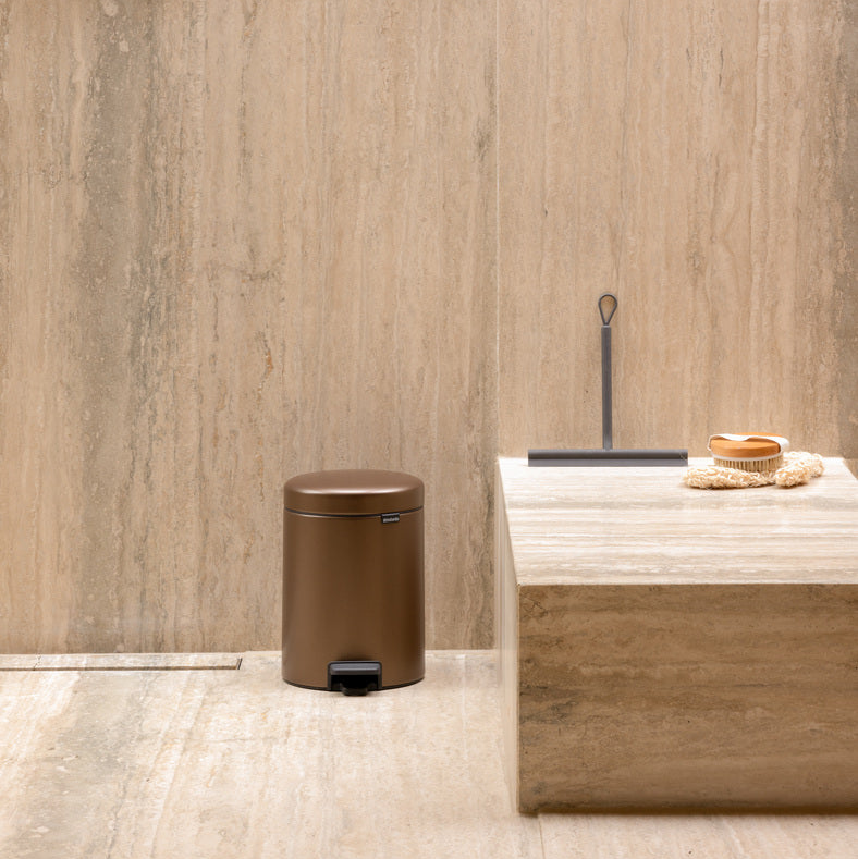 Newicon Pedal Bin- 5L- Warm Bronze - The Organised Store