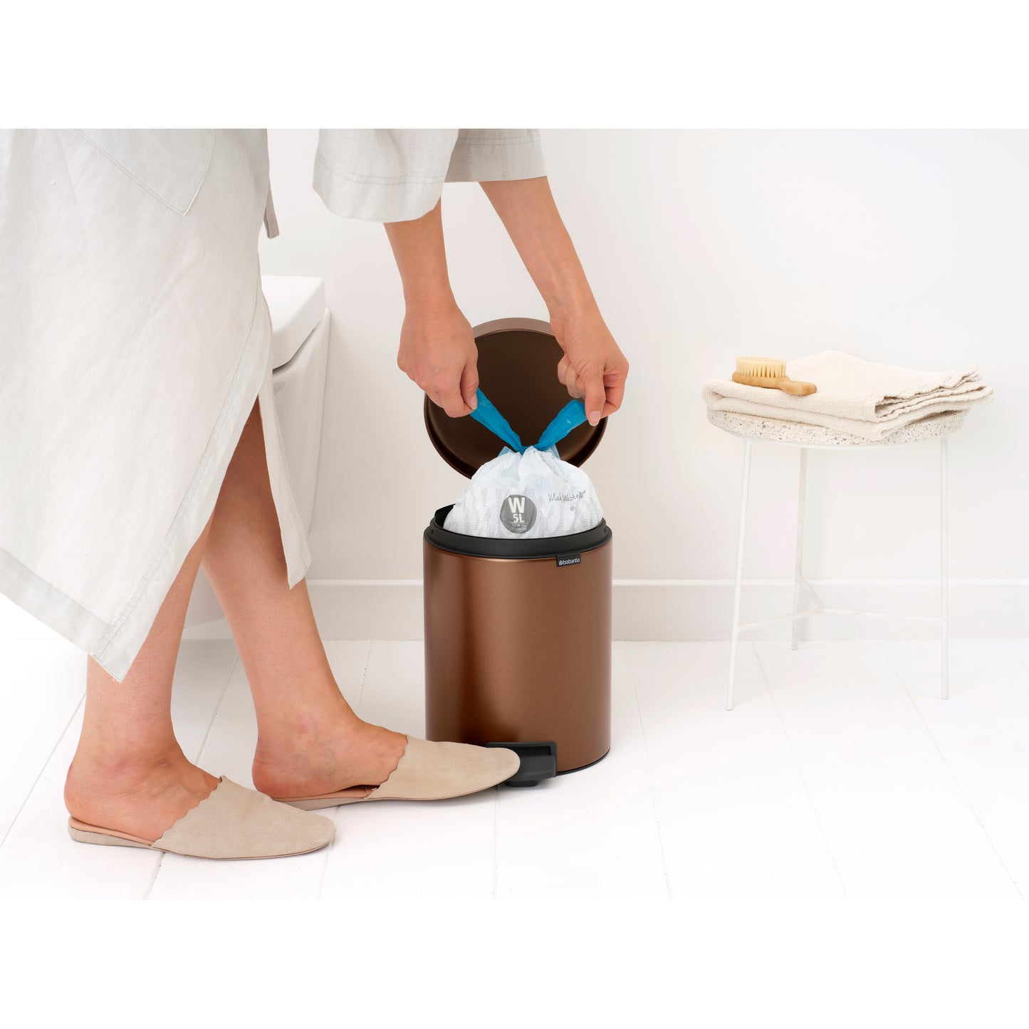 Newicon Pedal Bin- 5L- Warm Bronze - The Organised Store