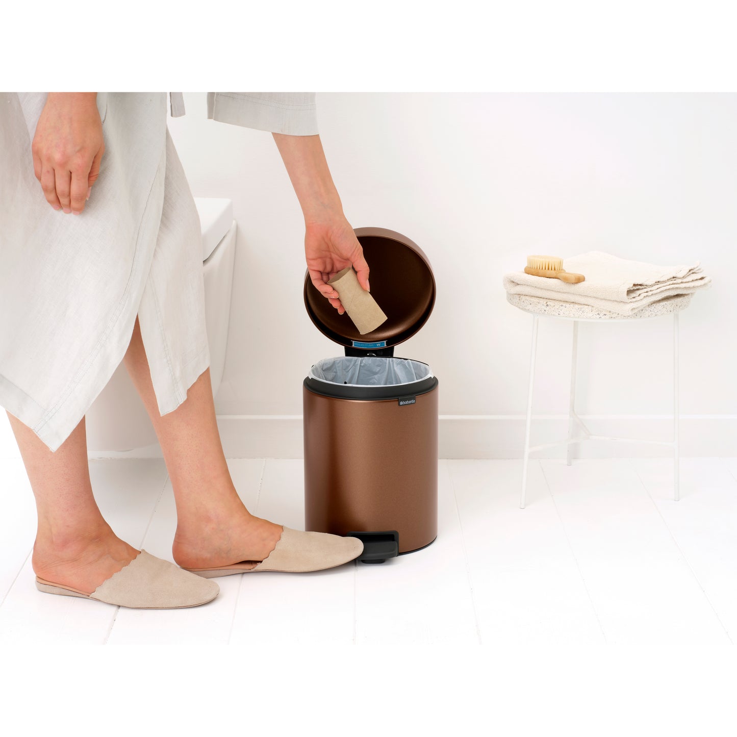 Newicon Pedal Bin- 5L- Warm Bronze - The Organised Store