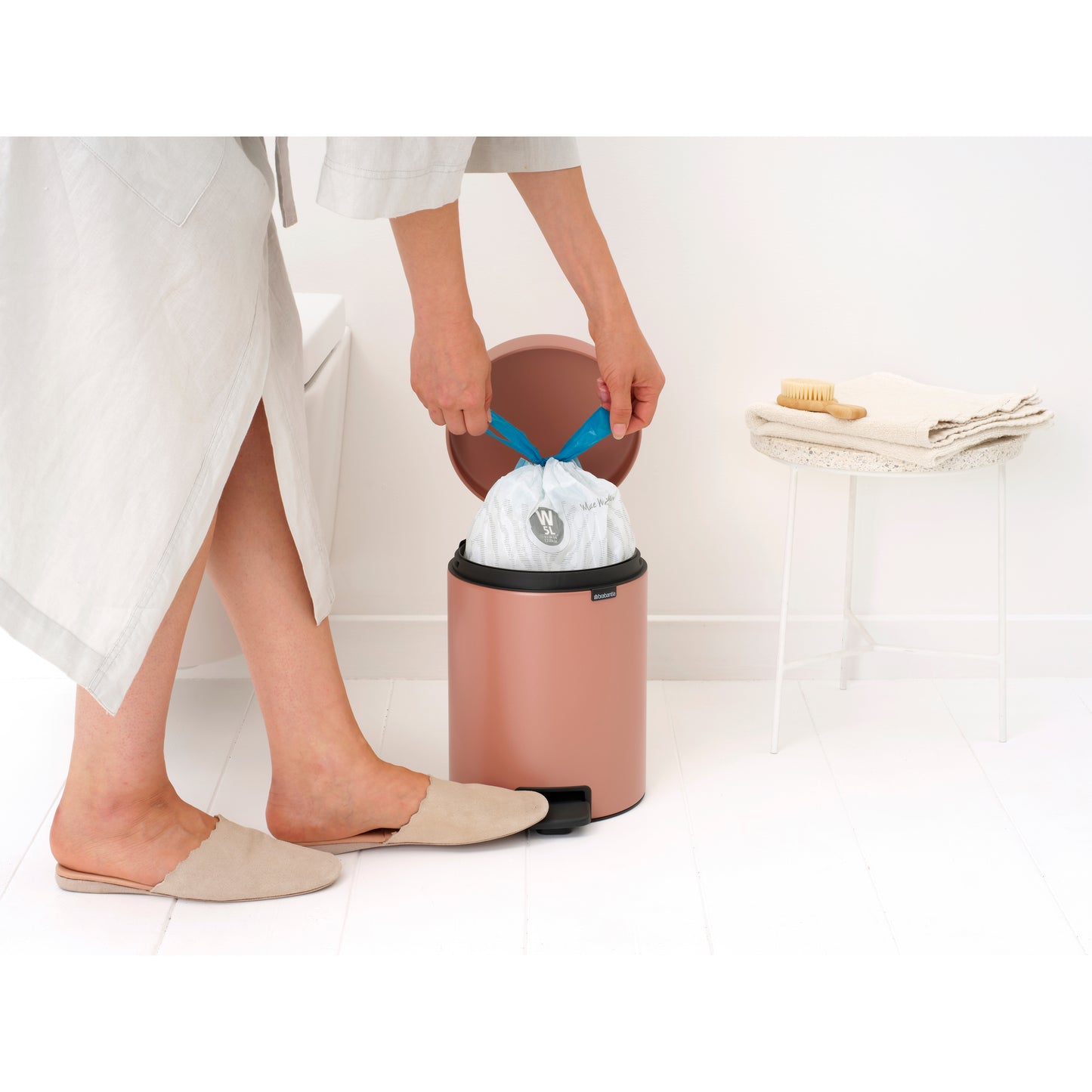 Newicon Pedal Bin - 5L-  Warm Brass - The Organised Store