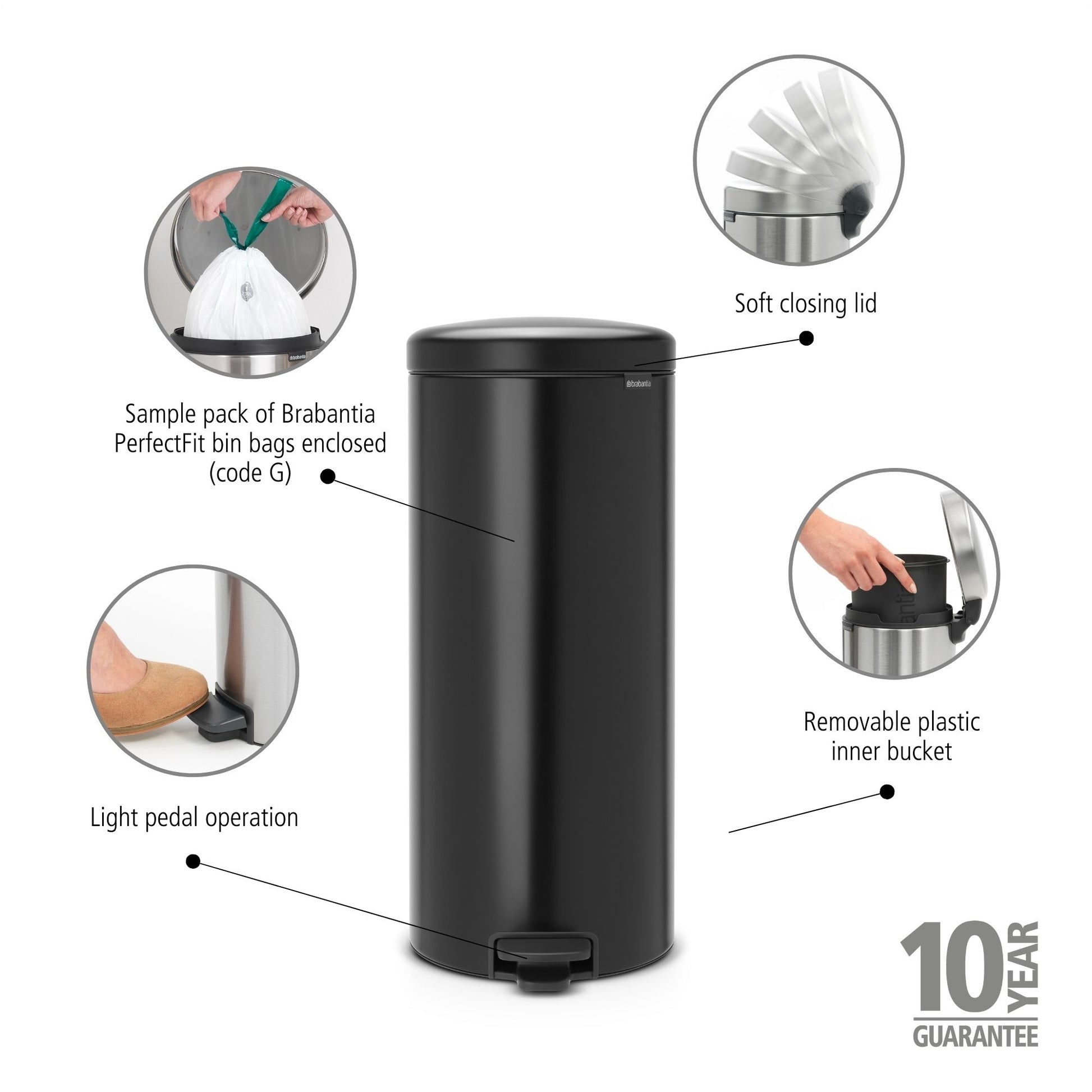 NewIcon Pedal Bin- 30 Litre - The Organised Store