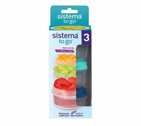 Mini Bites To Go 130ml- Pack of 3 - The Organised Store