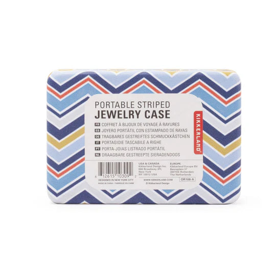 PORTABLE STRIPED JEWELRY CASE