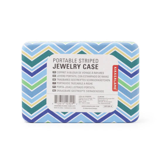 PORTABLE STRIPED JEWELRY CASE