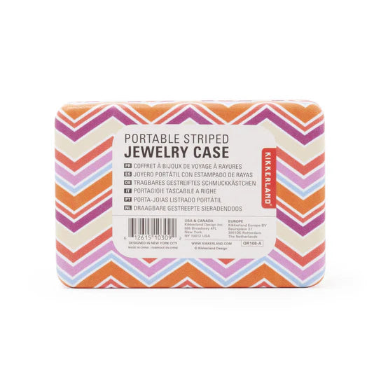 PORTABLE STRIPED JEWELRY CASE