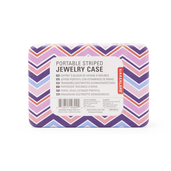 PORTABLE STRIPED JEWELRY CASE