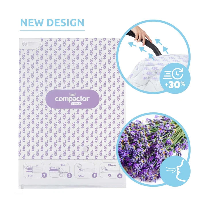 Set of 5 Scented Vacuum Storage Bags- Lavender-Large