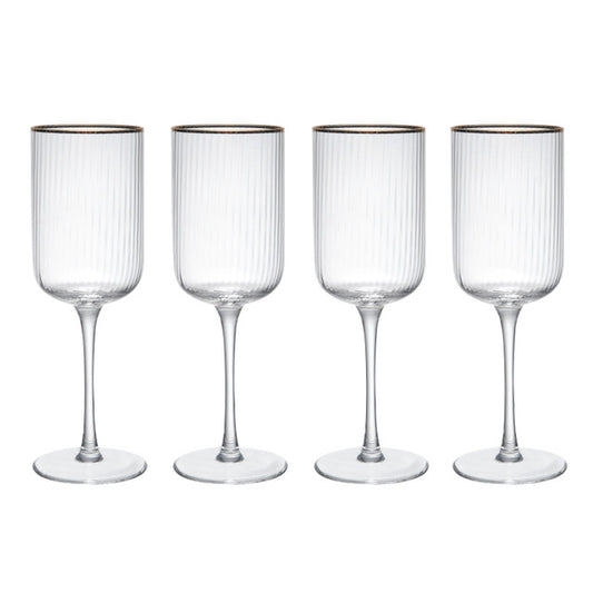Mikasa Sorrento 4-Piece Crystal Red Wine Glass Set, 450ml