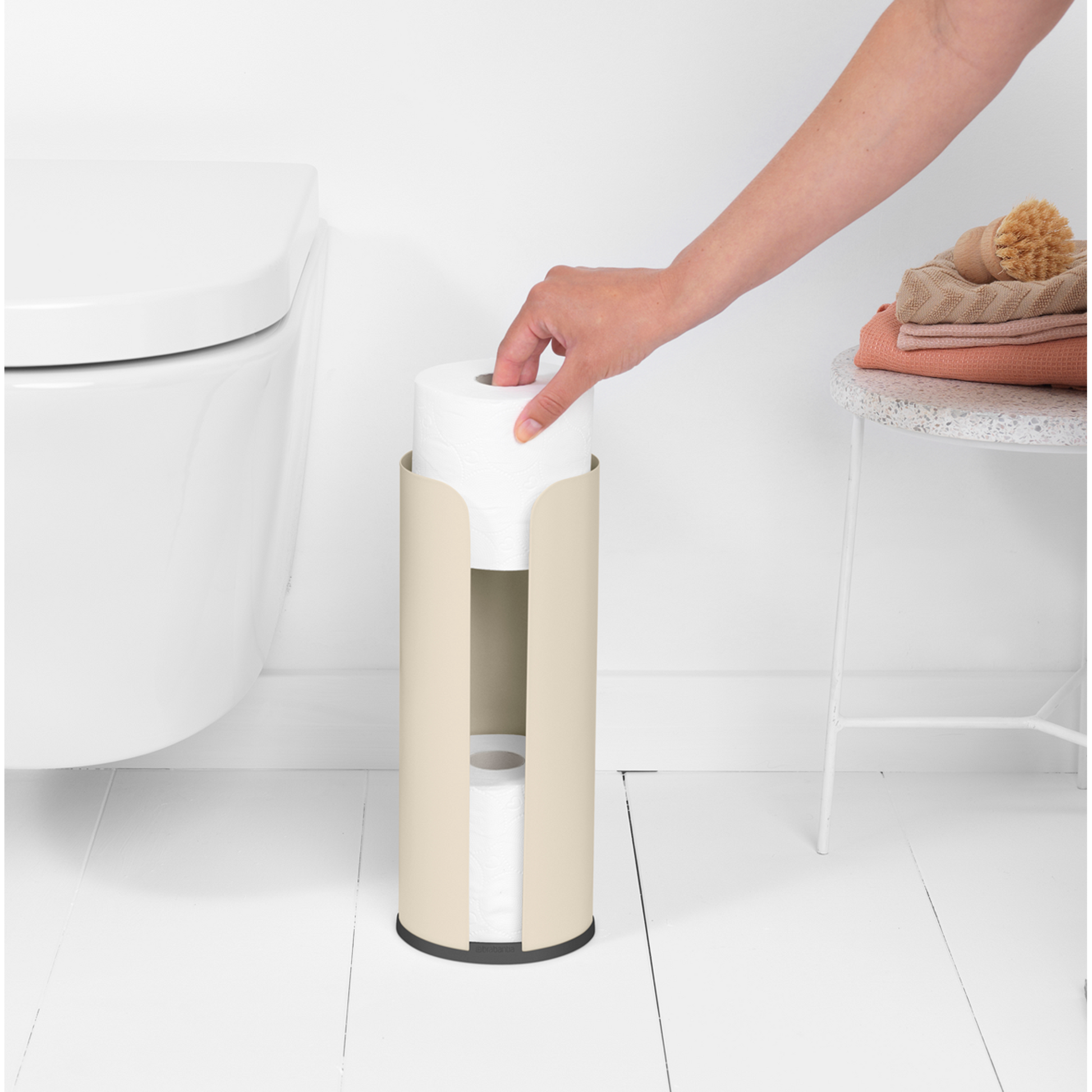 ReNew Toilet Brush and Holder-Beige Range - The Organised Store